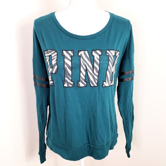 PINK Victoria's Secret Tops - ⬇️⬇️VS PINK Teal Zebra Raglan Sleeve Top